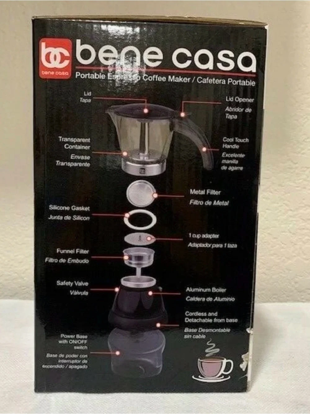 Portable Espresso Coffee Maker - Black